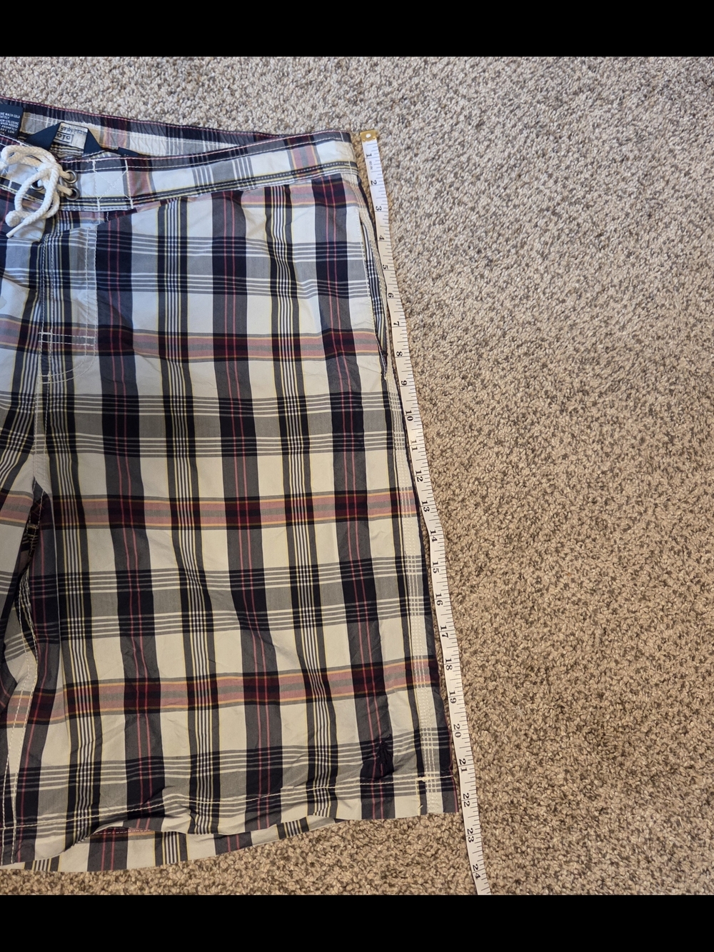 Polo by Ralph Lauren Plaid Cargo Shorts - Navy, White & Red Lg Grandpacore Golf - Picture 7 of 8